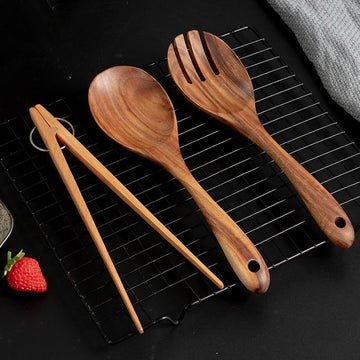 3 pcs Wooden Cooking Utensils Set